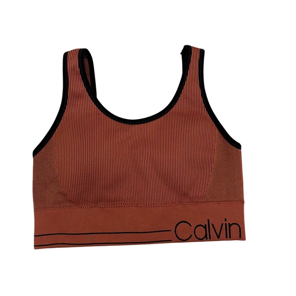 Calvin Klein Performance Mauve Seamless Medium Impact Sports Bra Size Medium